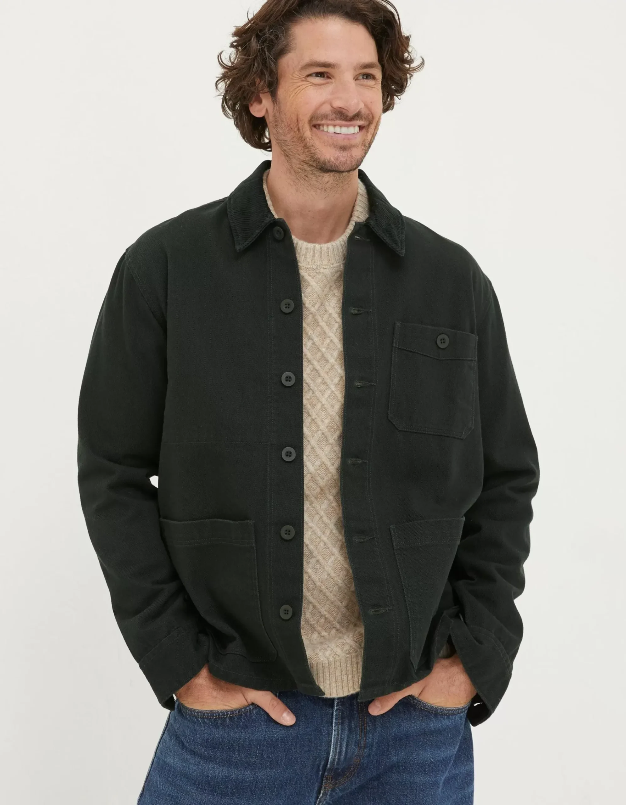 FatFace Wells Worker Jacket Dark Green New