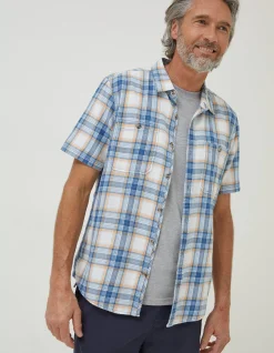 FatFace Westly Check Shirt Washed Blue Online