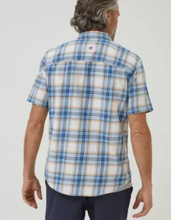 FatFace Westly Check Shirt Washed Blue Online