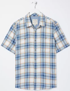 FatFace Westly Check Shirt Washed Blue Online