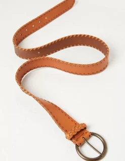 FatFace Whipstitch Western Belt Tan New