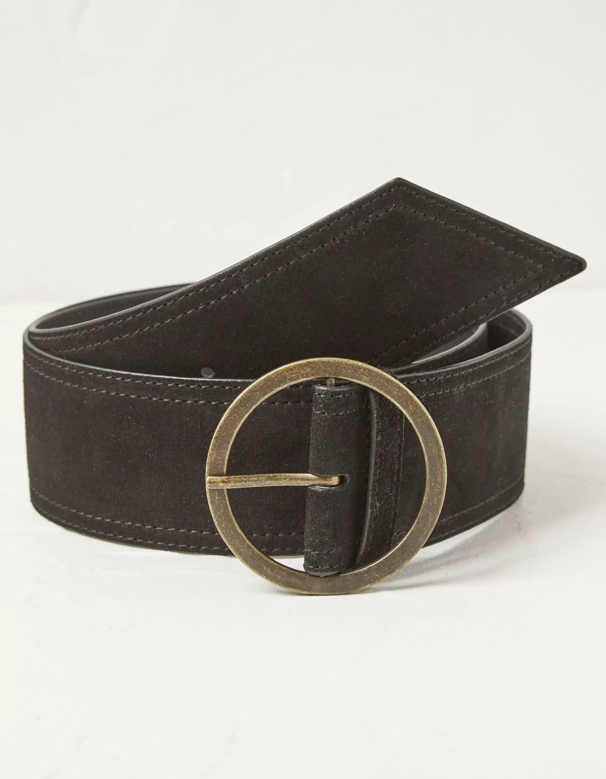 FatFace Wide Suede Belt Black Outlet