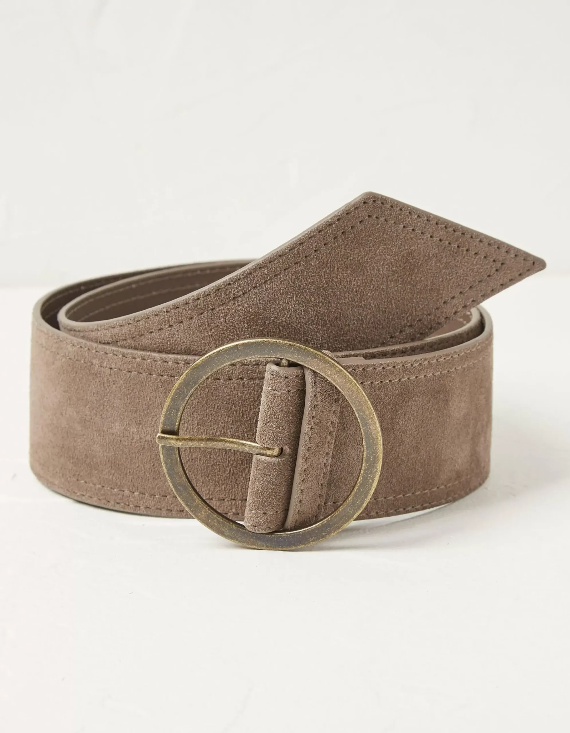 FatFace Wide Suede Waist Belt Light Stone Discount