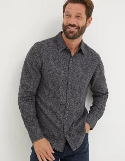 FatFace Wild Floral Print Shirt Charcoal Marl Best