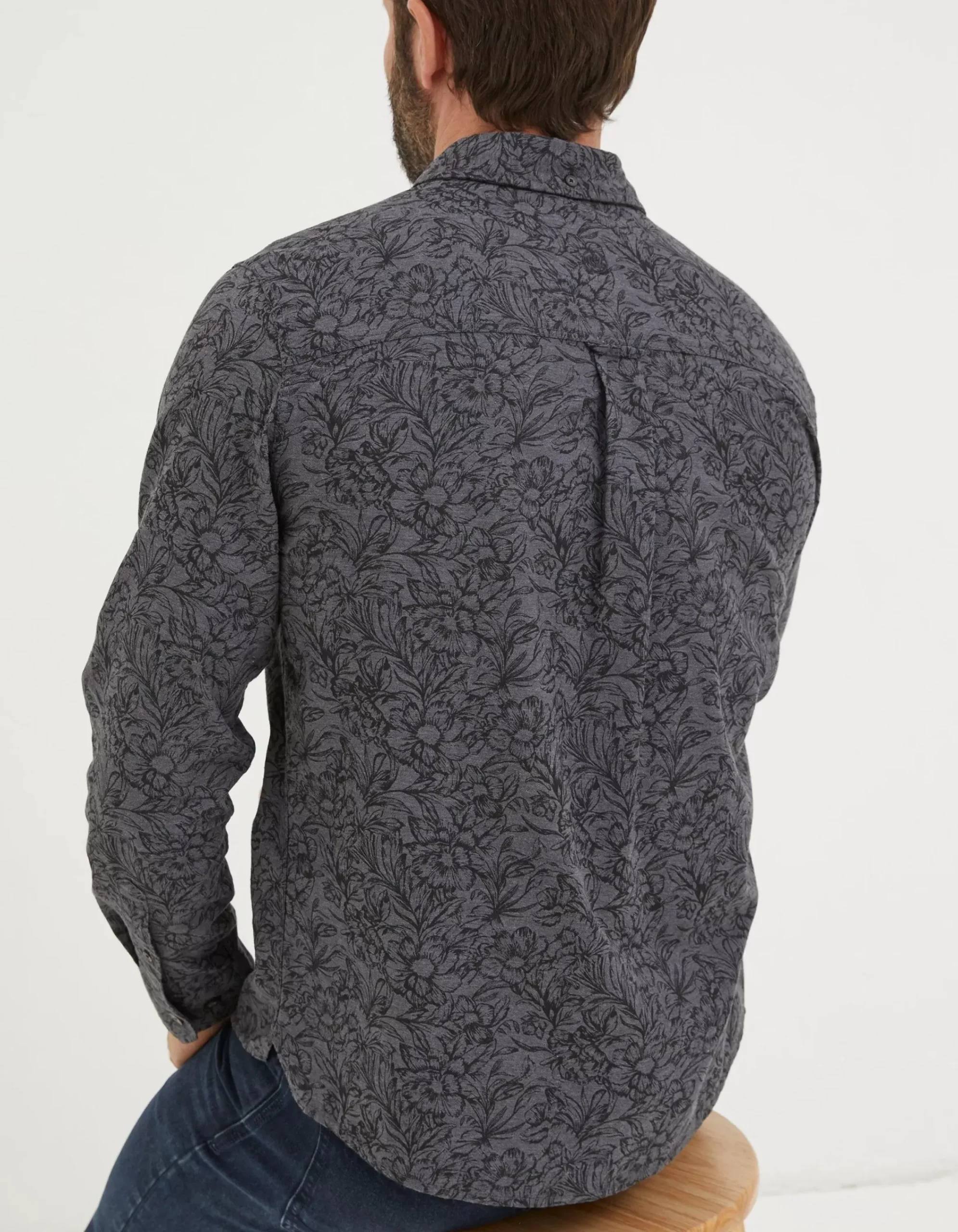 FatFace Wild Floral Print Shirt Charcoal Marl Best