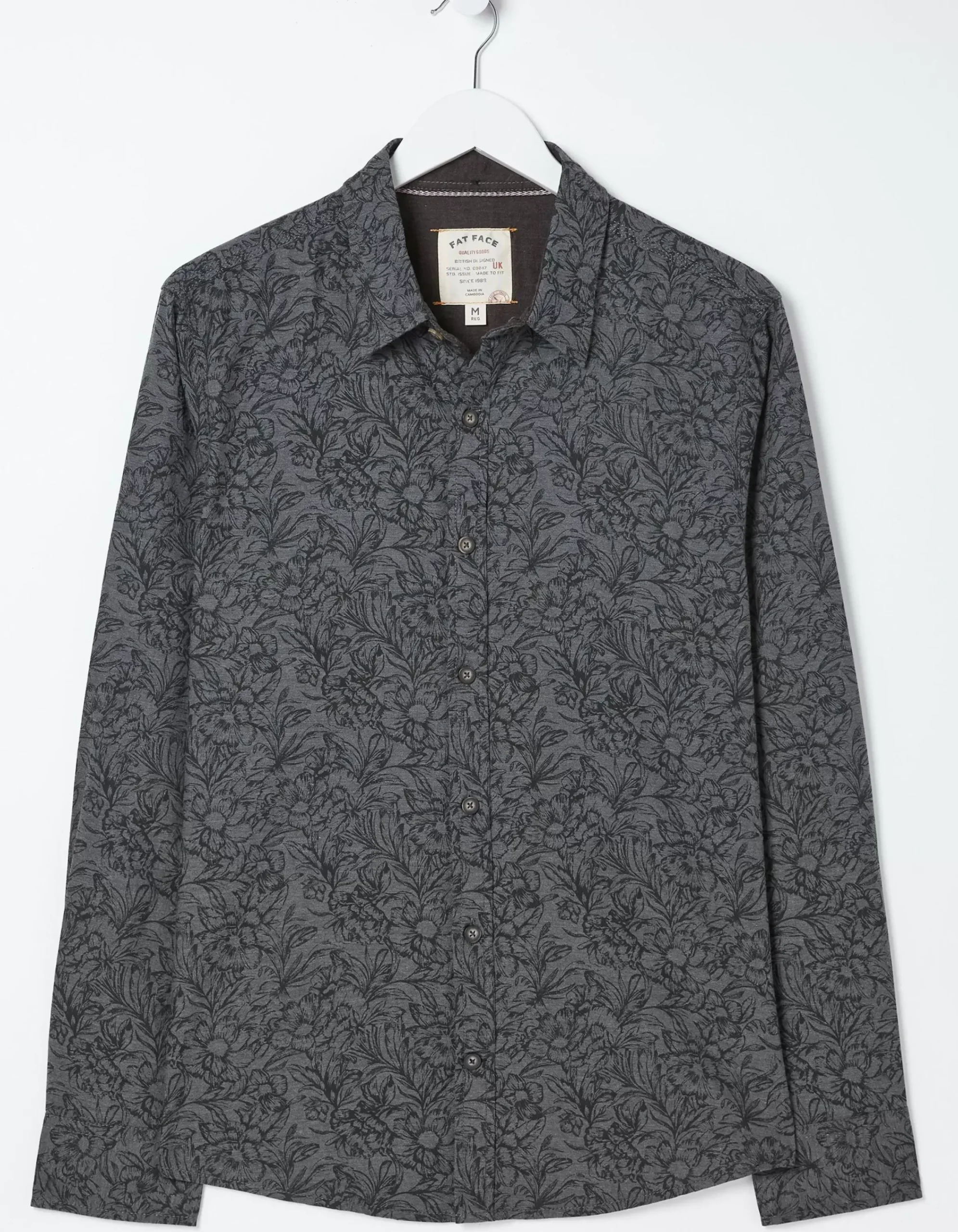 FatFace Wild Floral Print Shirt Charcoal Marl Best