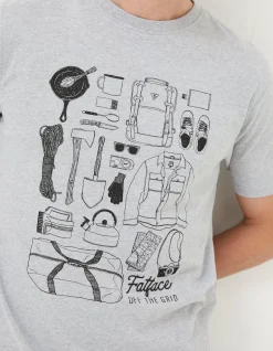 FatFace Wilderness T-Shirt Grey Marl