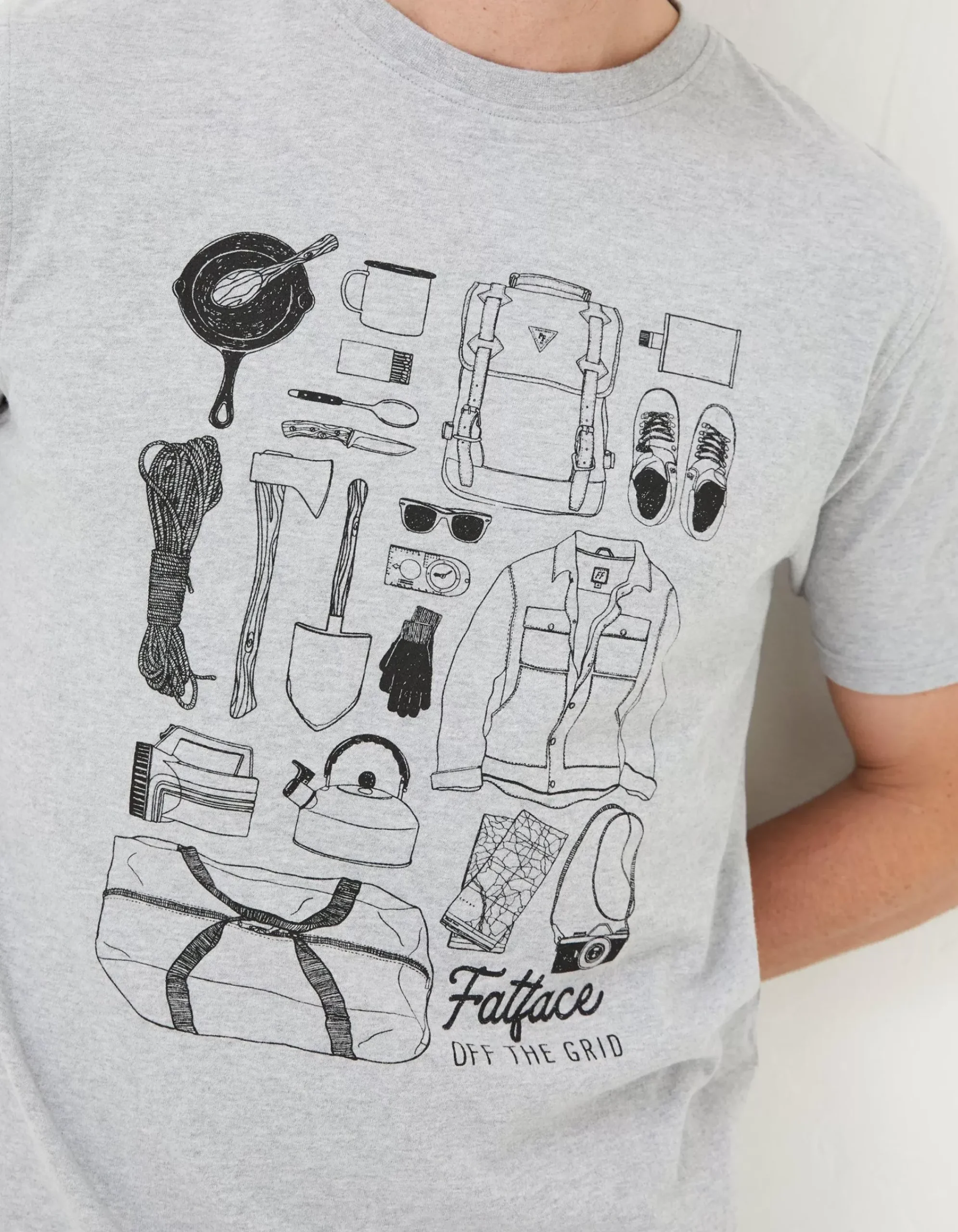 FatFace Wilderness T-Shirt Grey Marl