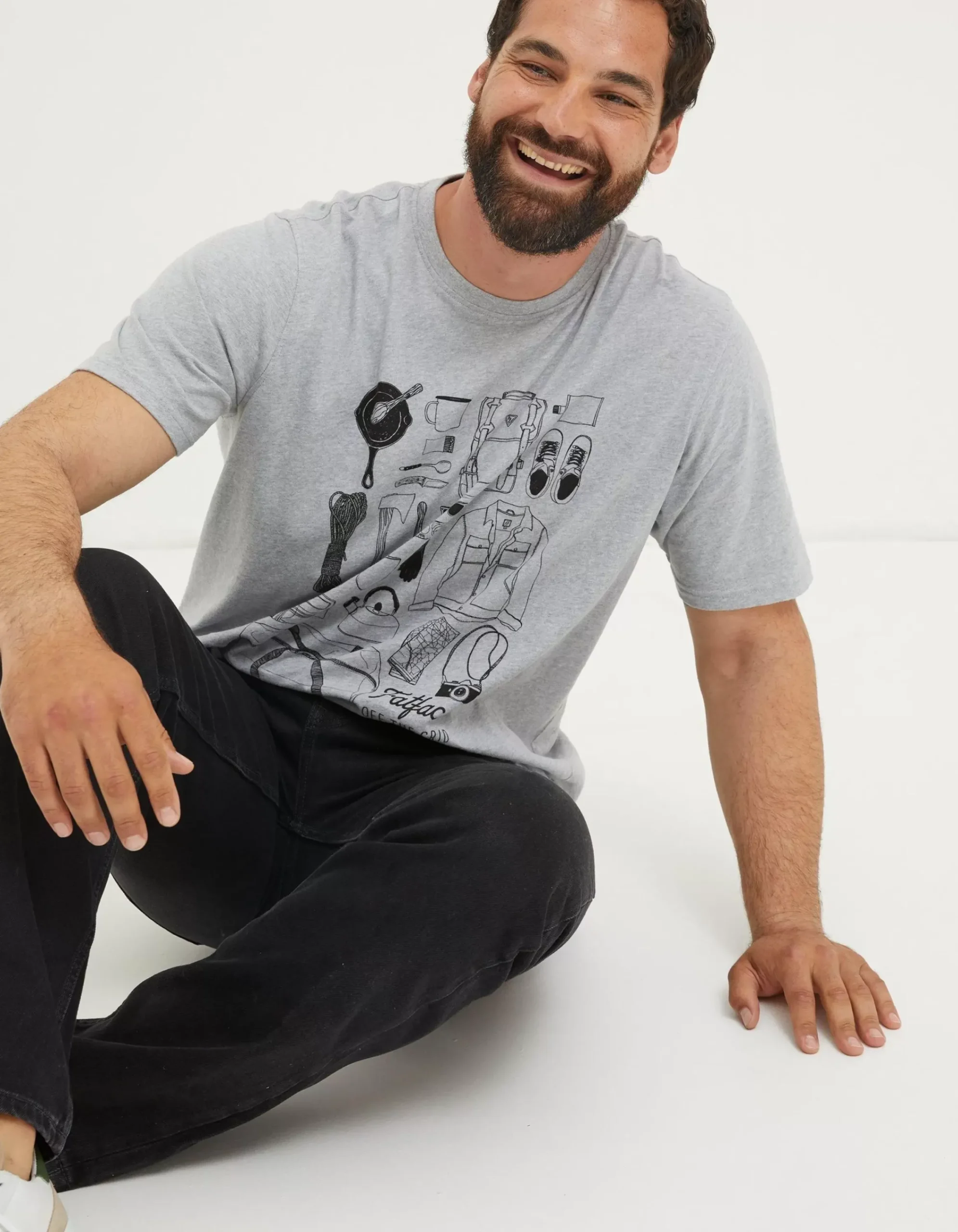 FatFace Wilderness T-Shirt Grey Marl