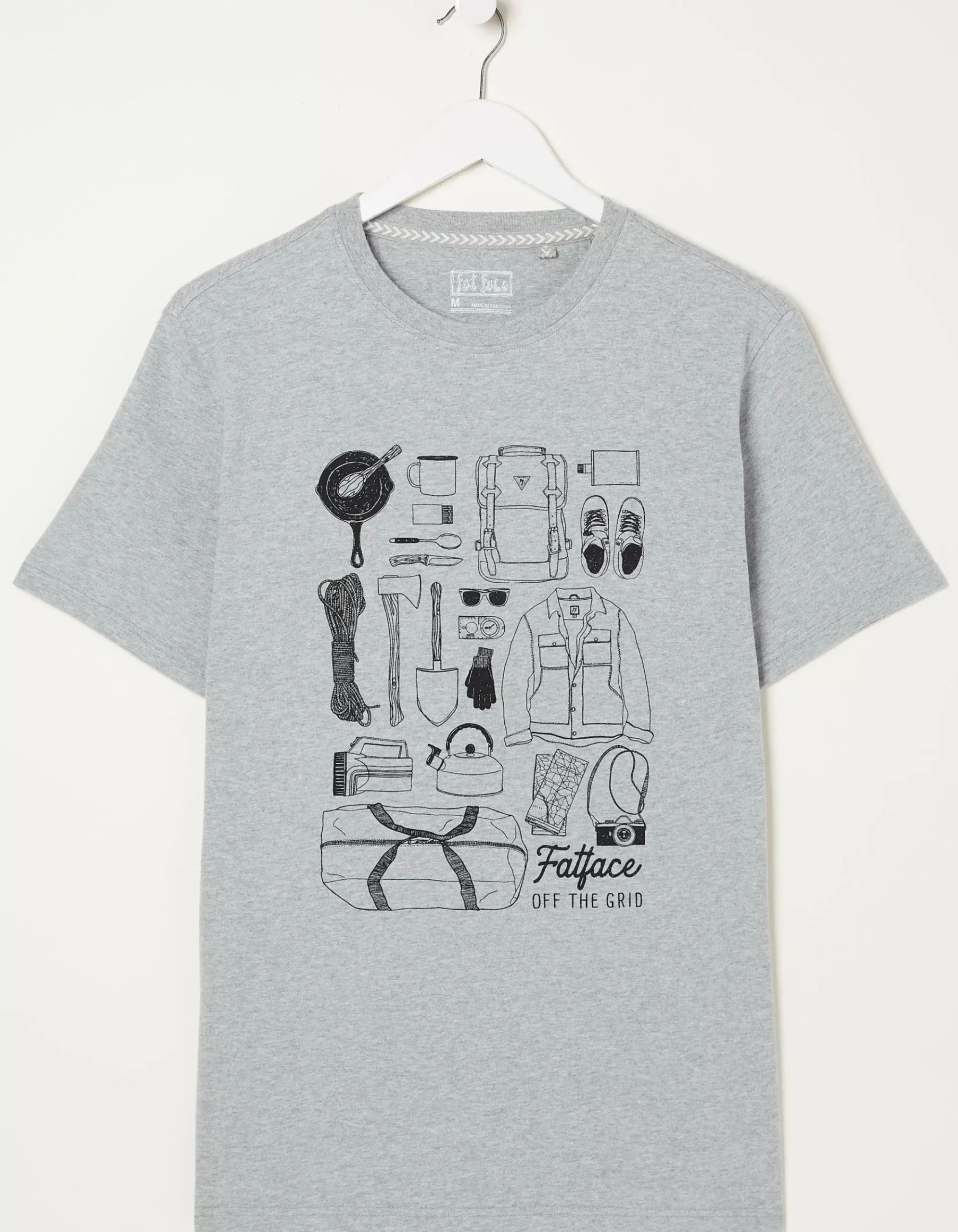 FatFace Wilderness T-Shirt Grey Marl