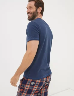 FatFace Wilfred Woolly Mammoth Graphic T-Shirt Navy Clearance