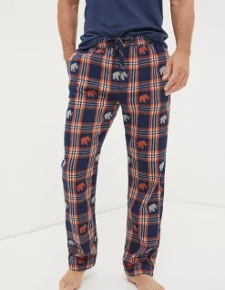 FatFace Wilfred Woolly Mammoth Pyjama Bottoms Navy Online