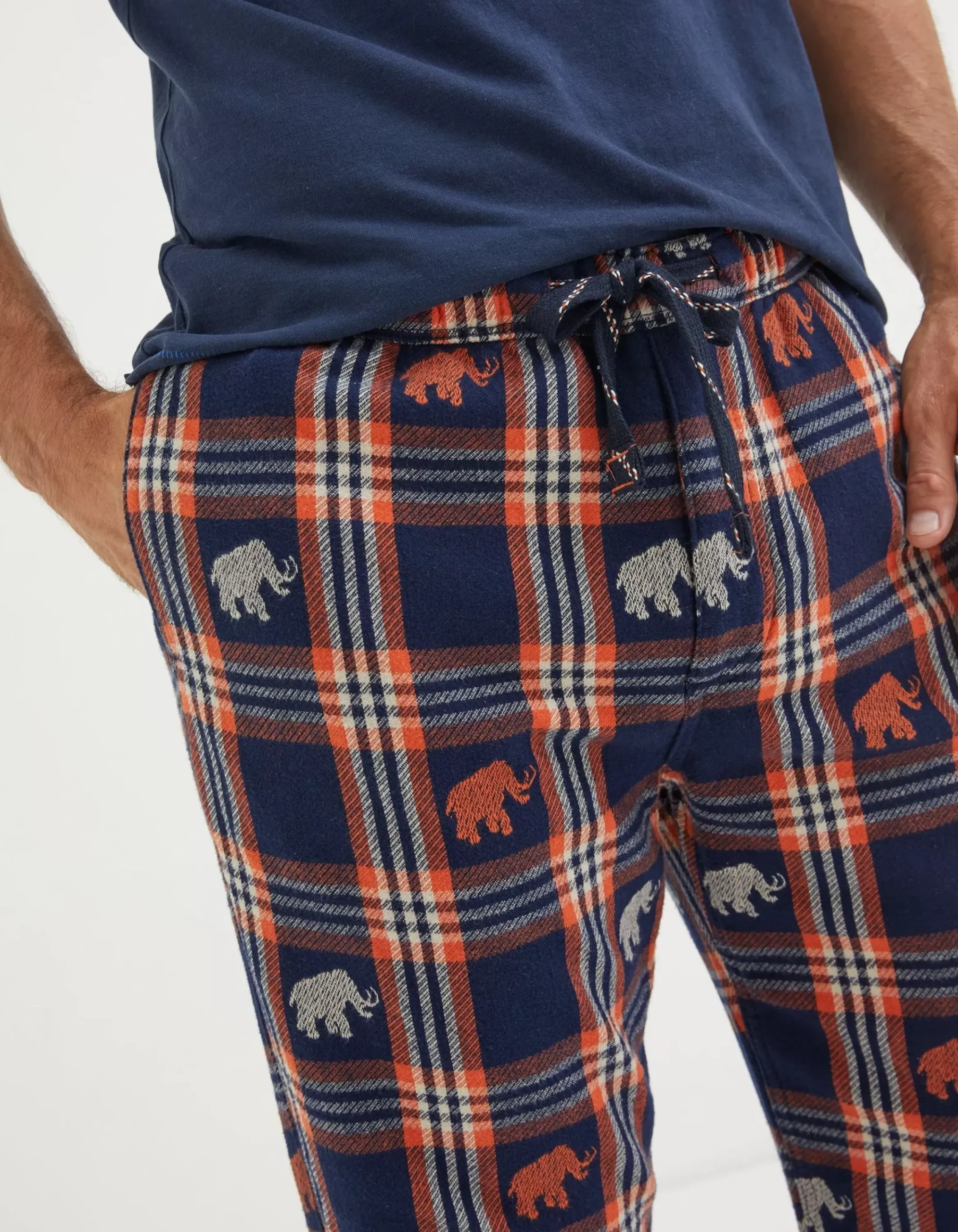 FatFace Wilfred Woolly Mammoth Pyjama Bottoms Navy Online