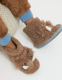 FatFace Wilfred Woolly Mammoth Slipper Boot Brown Best