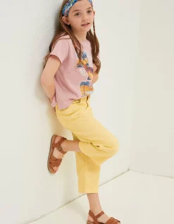 FatFace Willow Wide Leg Coloured Cropped Jeans Yellow New