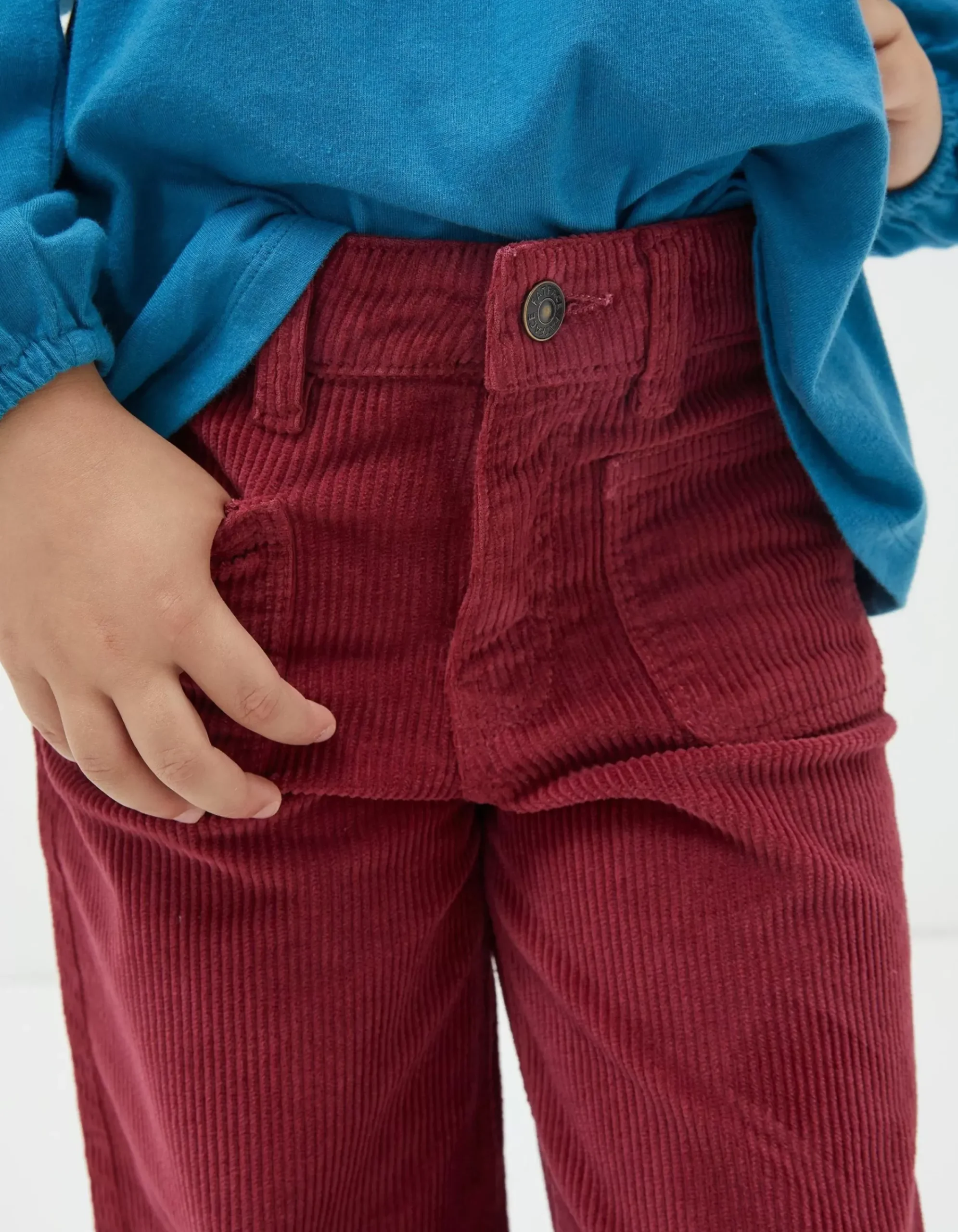 FatFace Willow Wide Leg Cord Trouser Berry Pink Best