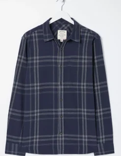 FatFace Windowpane Check Shirt Navy Marl Outlet