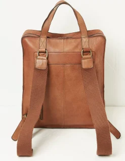 FatFace Windsor Leather Rucksack Chestnut Brown Sale