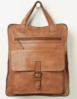FatFace Windsor Leather Rucksack Chestnut New