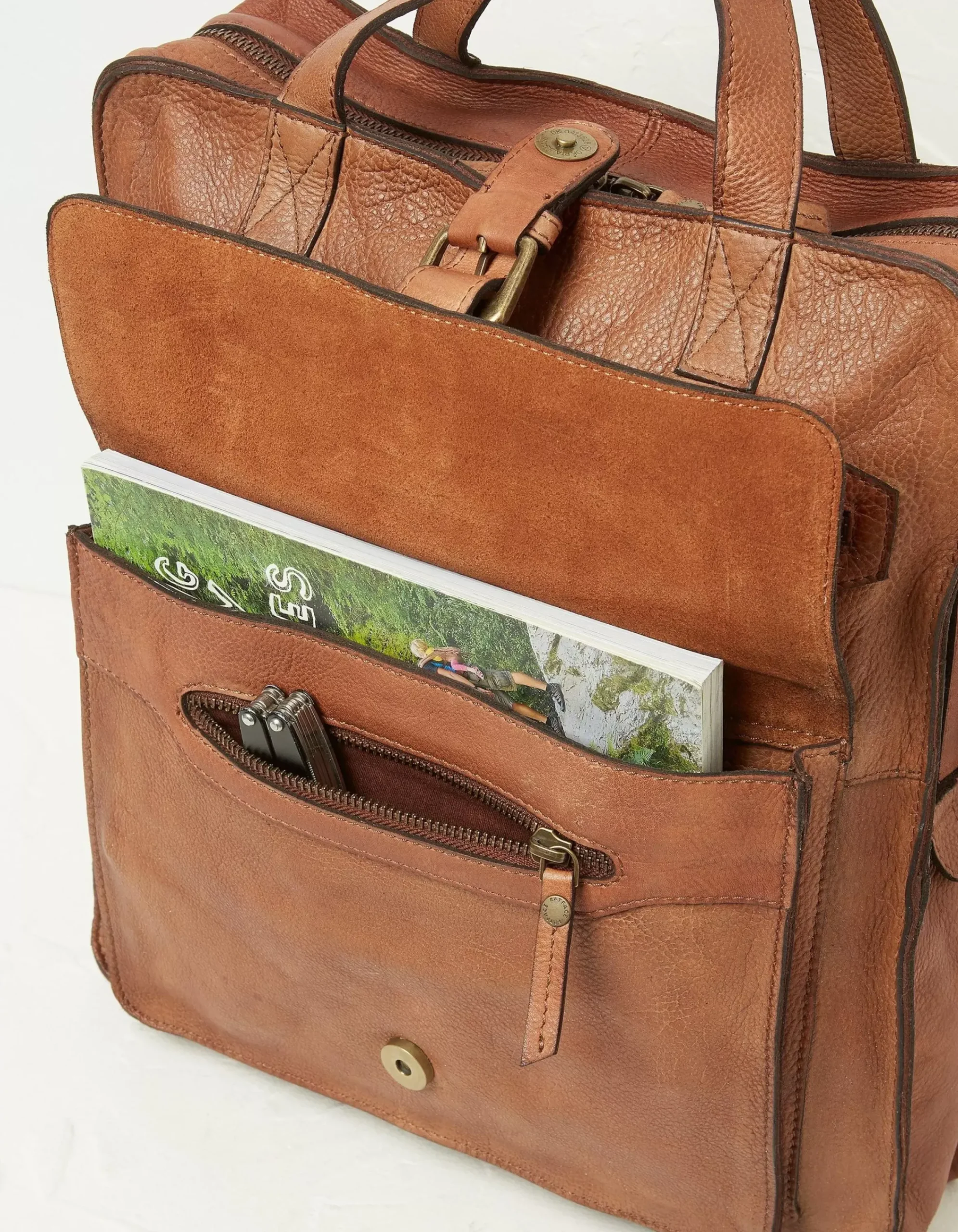 FatFace Windsor Leather Rucksack Chestnut New