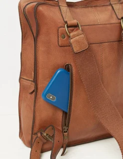 FatFace Windsor Leather Rucksack Chestnut New