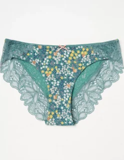 FatFace Woodland Floral Cheeky Knickers Teal Best