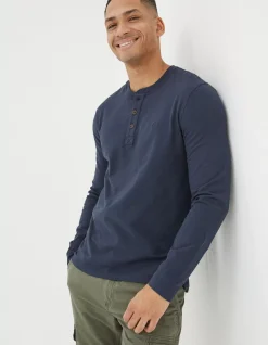 FatFace Woodside Slub Cotton Henley Navy Best