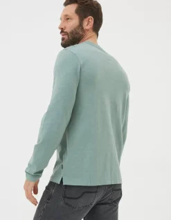 FatFace Woodside Slub Cotton Henley Sage Green Sale