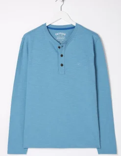 FatFace Woodside Slub Henley Washed Blue New