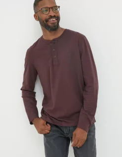FatFace Woodside Slub Henley Plum Outlet