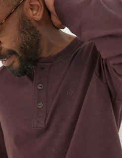 FatFace Woodside Slub Henley Plum Outlet