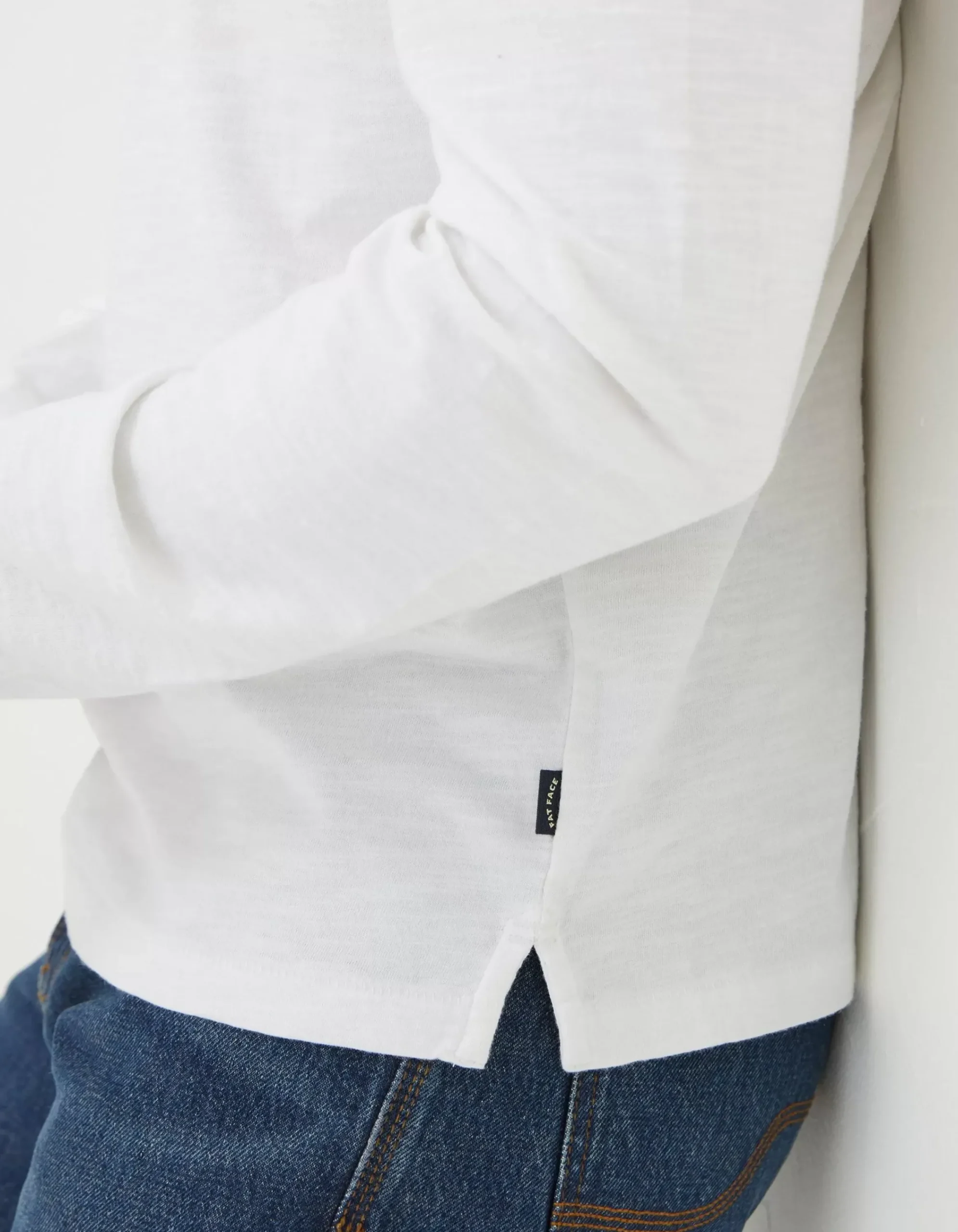 FatFace Woodside Slub Henley White Outlet