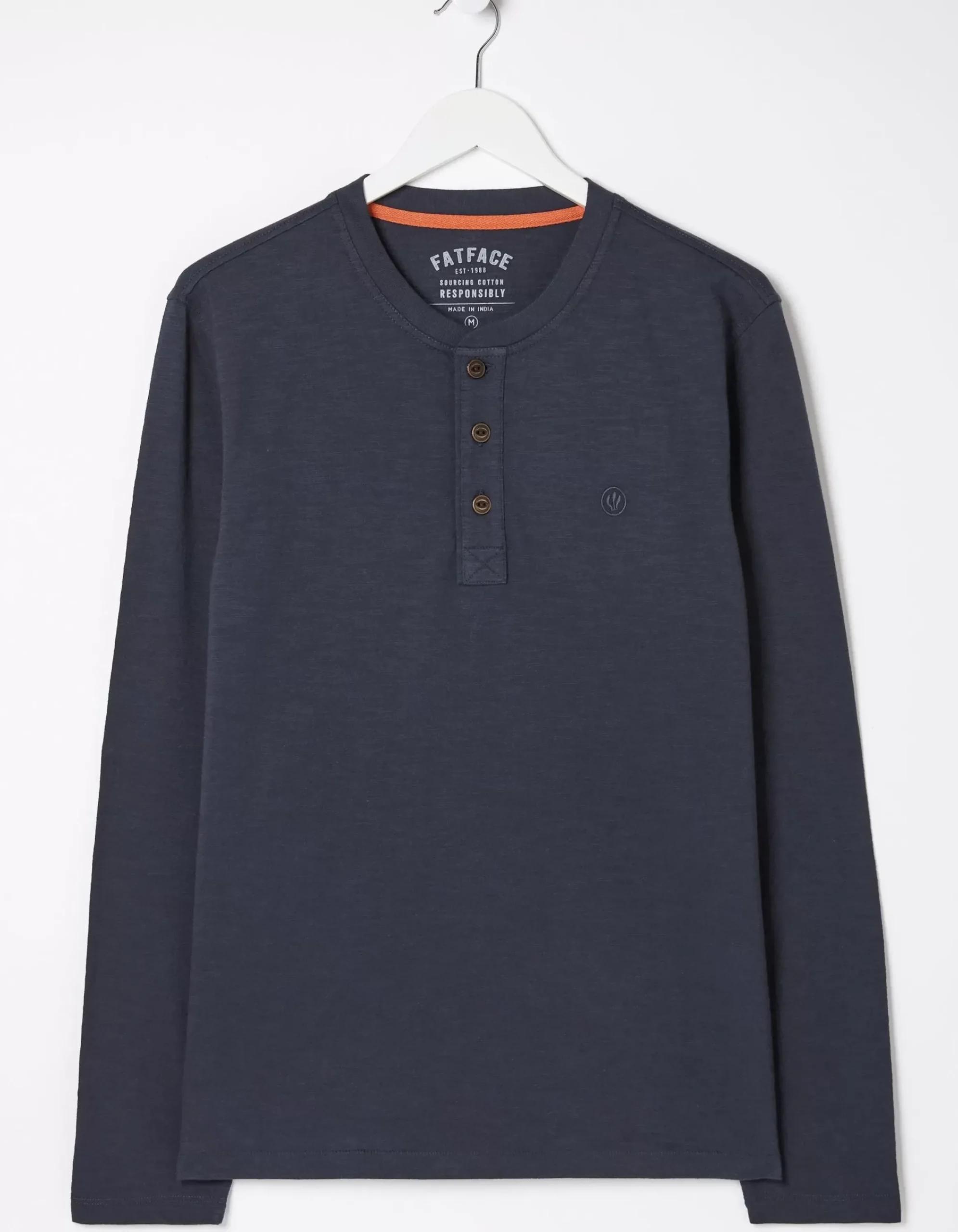 FatFace Woodside Slub Henley Navy Discount