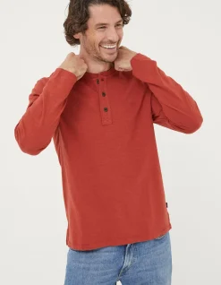 FatFace Woodside Slub Henley Washed Red New