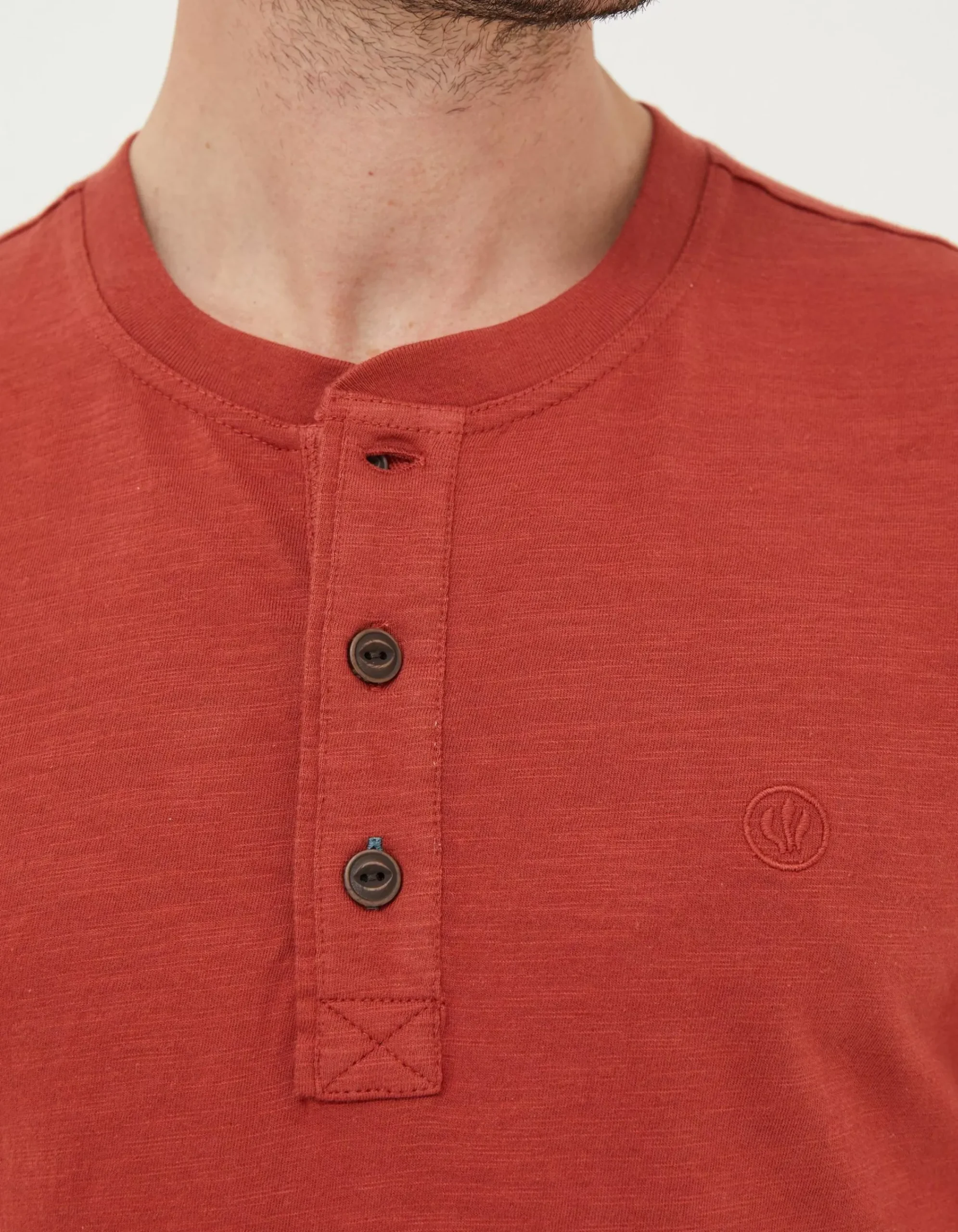 FatFace Woodside Slub Henley Washed Red New