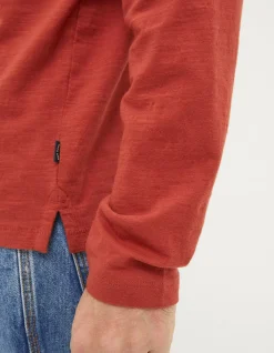 FatFace Woodside Slub Henley Washed Red New