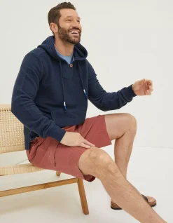 FatFace Woolacombe Button Hoodie Navy Outlet