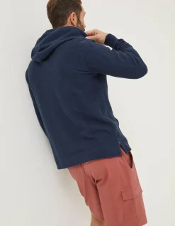 FatFace Woolacombe Button Hoodie Navy Outlet