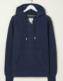 FatFace Woolacombe Button Hoodie Navy Outlet