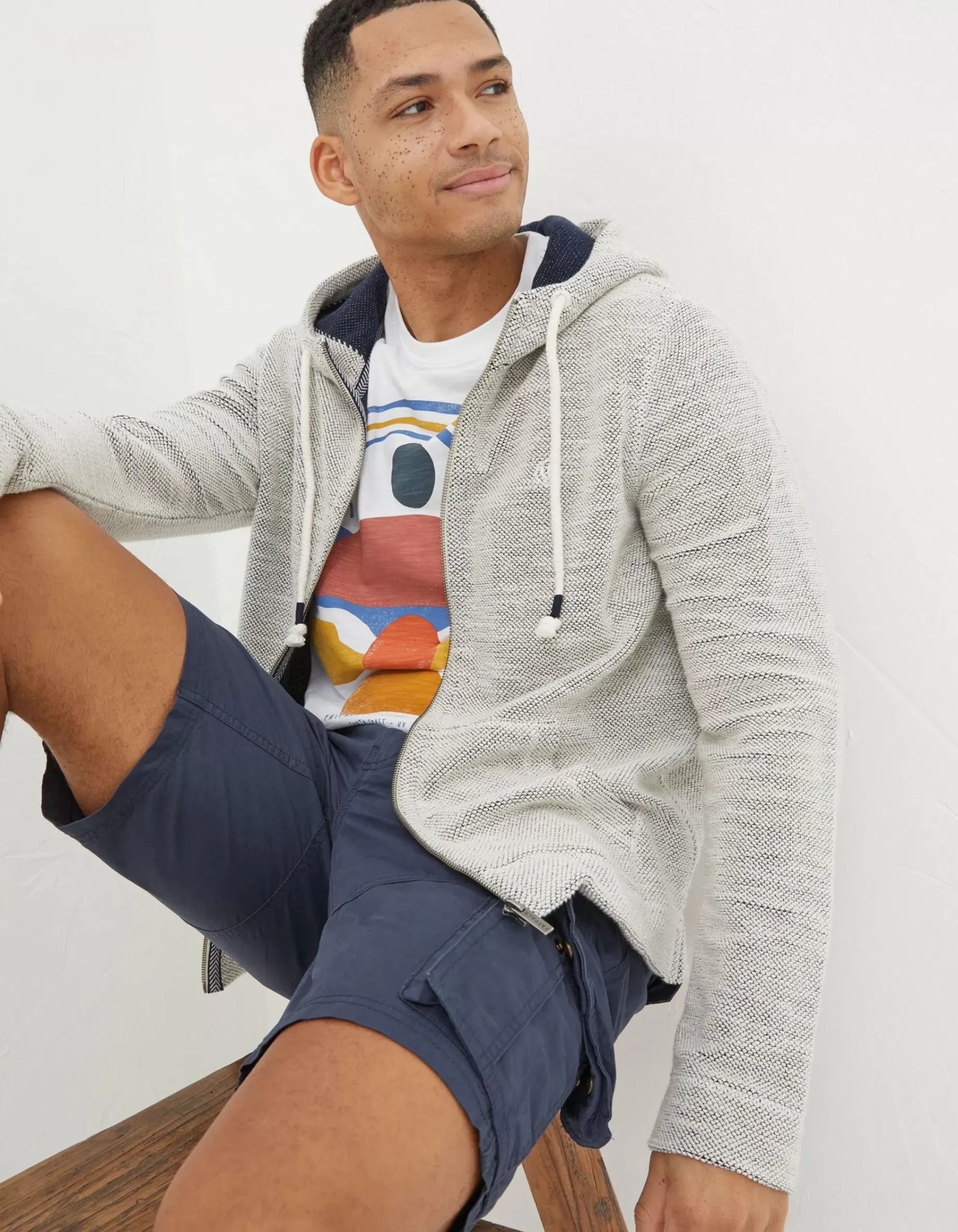 FatFace Woolacombe Zip Through Hoodie Oatmeal Online
