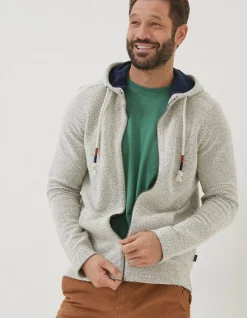 FatFace Woolacombe Zip Through Hoodie Oatmeal Clearance