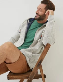 FatFace Woolacombe Zip Through Hoodie Oatmeal Clearance