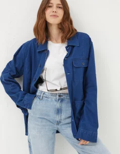 FatFace Worker Jacket Indigo Blue Discount