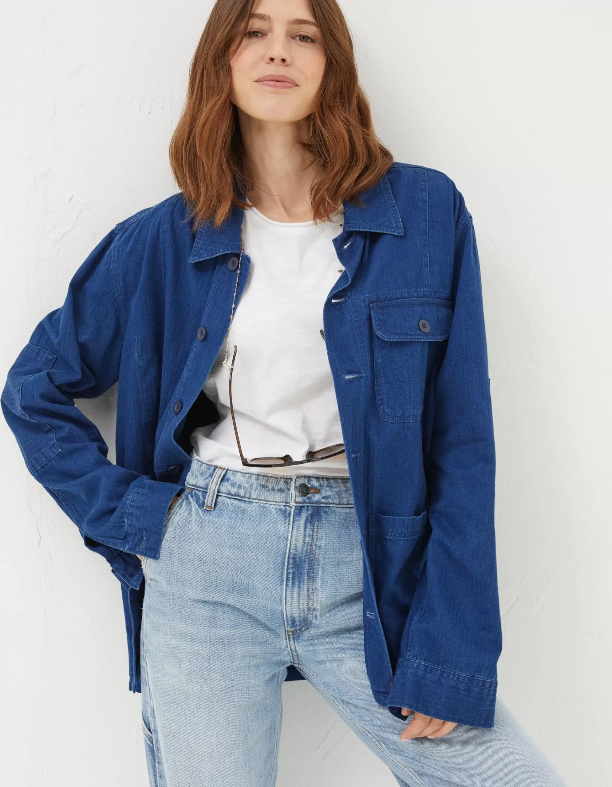 FatFace Worker Jacket Indigo Blue Discount