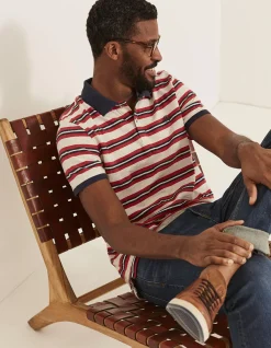 FatFace Worthing Stripe Polo Ecru Discount