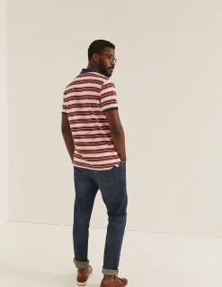 FatFace Worthing Stripe Polo Ecru Discount