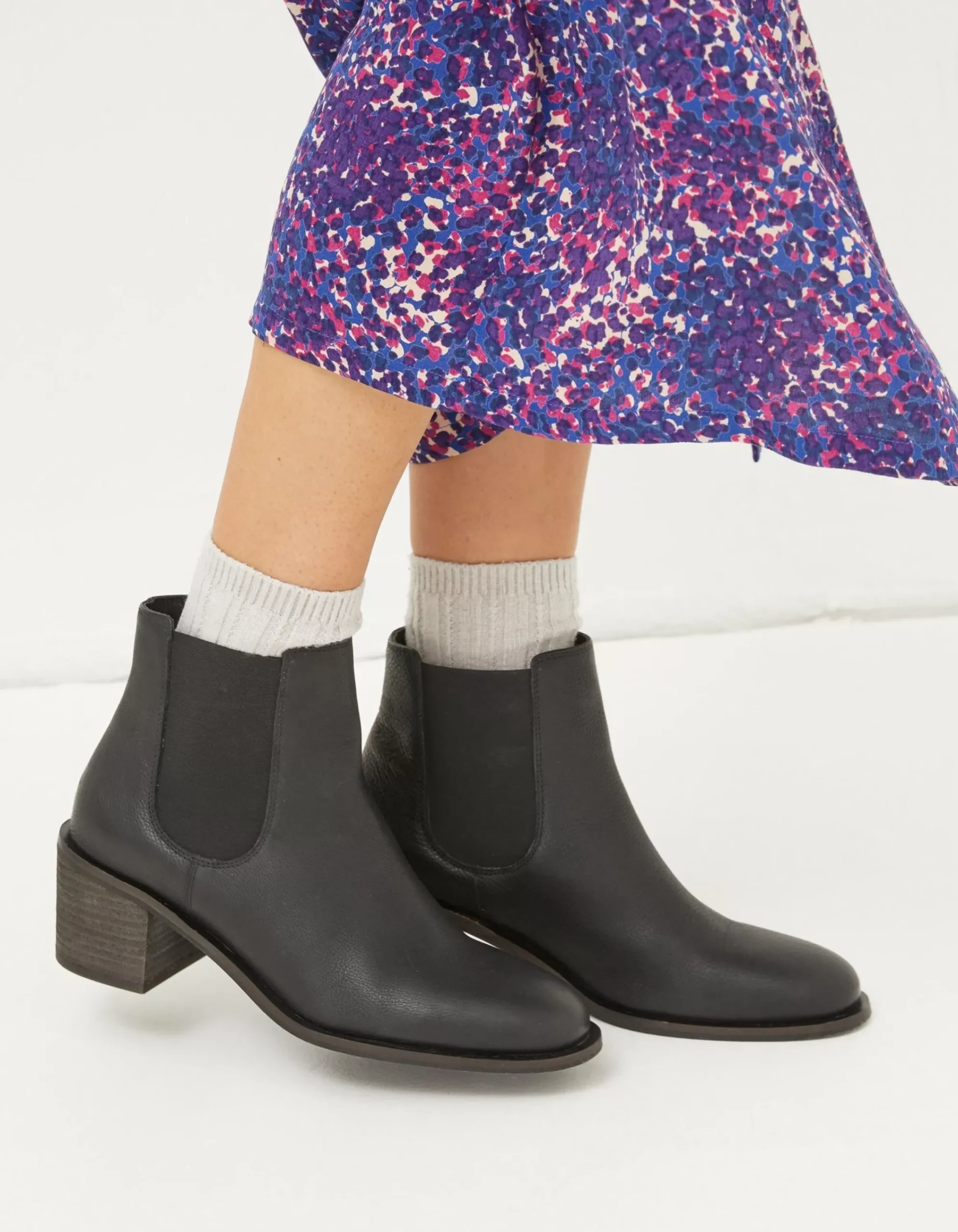 FatFace Zara Block Heel Chelsea Boot Black Hot