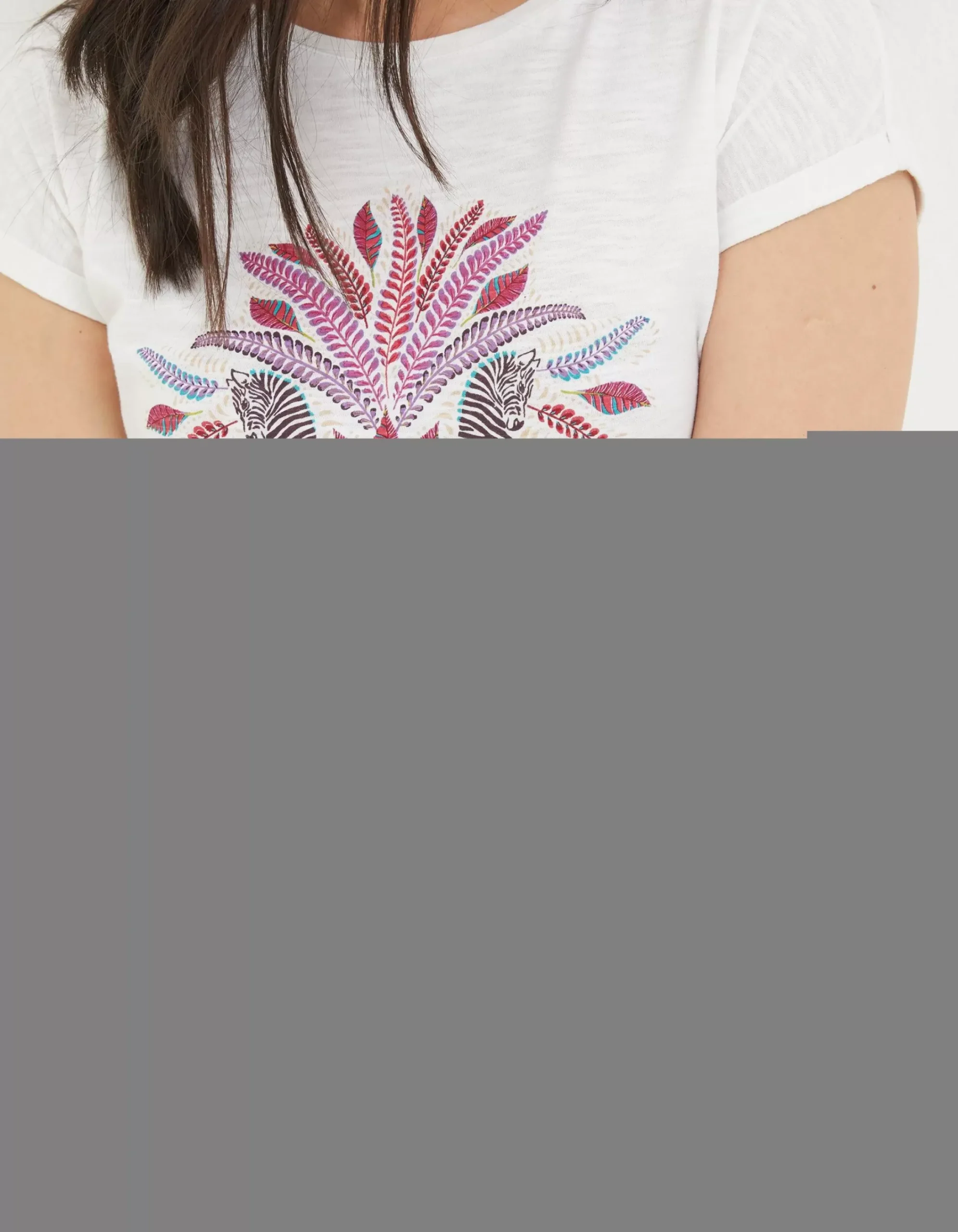 FatFace Zebra Graphic T-Shirt Ivory