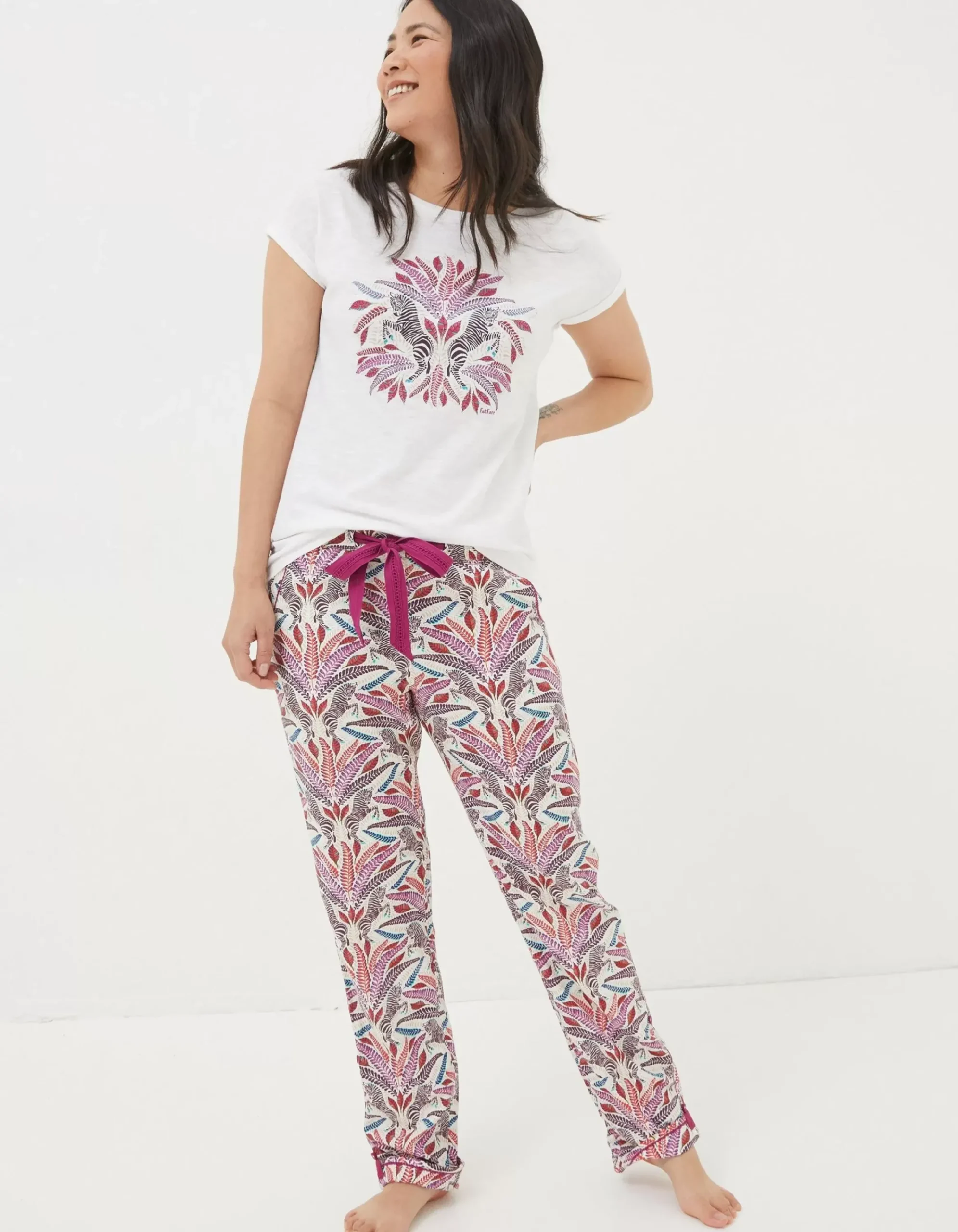 FatFace Zebra Graphic T-Shirt Ivory