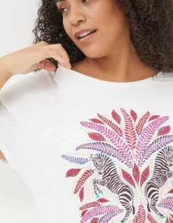FatFace Zebra Graphic T-Shirt Ivory